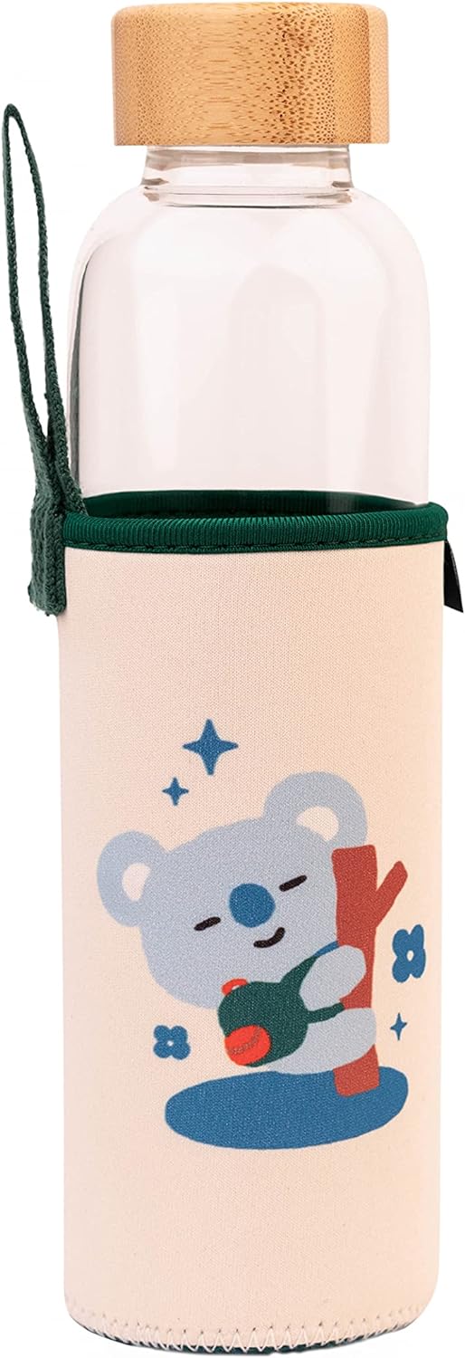 Official Merchandise Koya Glass Water Bottle, 500 ml, Glass Bottle
