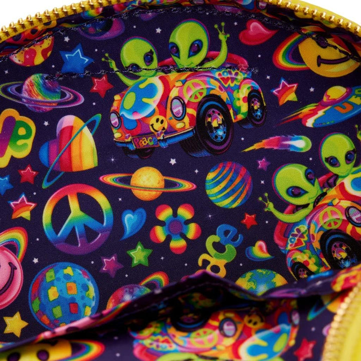 Loungefly Lisa Frank Yellow Rainbow Ring Saturn Crossbody Bag (LSFTB0005)