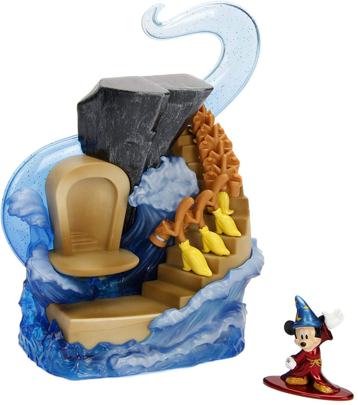 Jada JMF99984 Sorcerer's Apprentice Mickey Nano Metals Scene Mini Playset