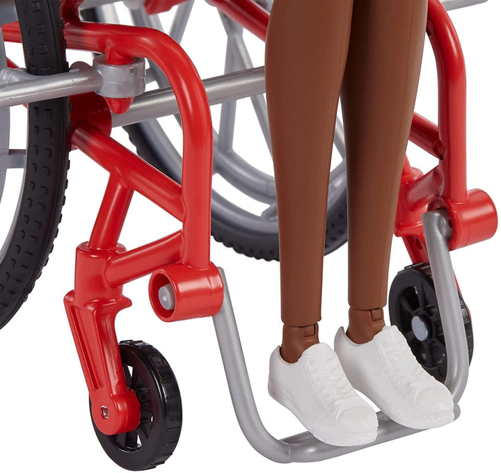 Barbie Fashionistas Doll #166 with Wheelchair & Crimped Brunette Hair