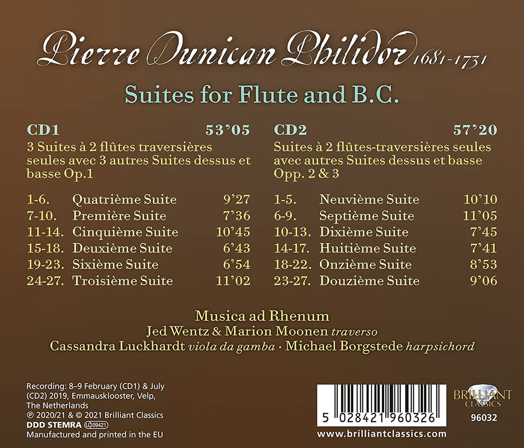Philidor: Suites for Flute and B.C. [Audio CD]
