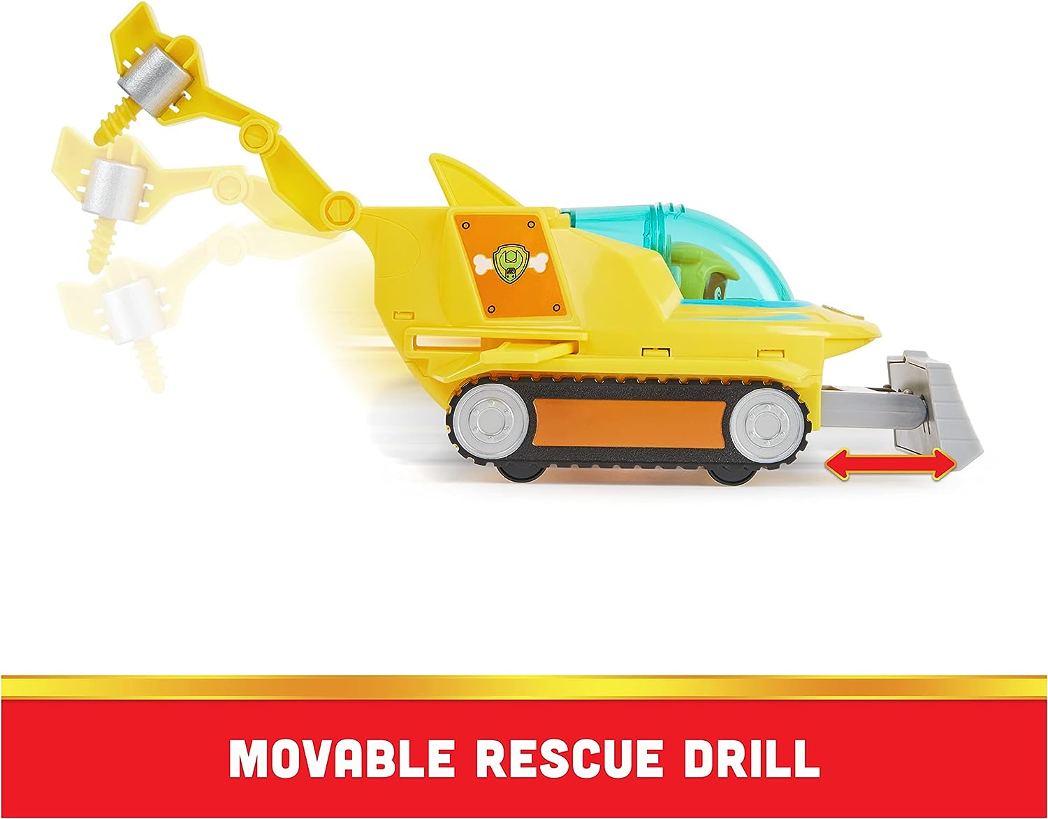 Paw Patrol Aqua Pups Rubble Transforming Hammerhead Shark Vehicle with Action Figure - Ages 3+ 5