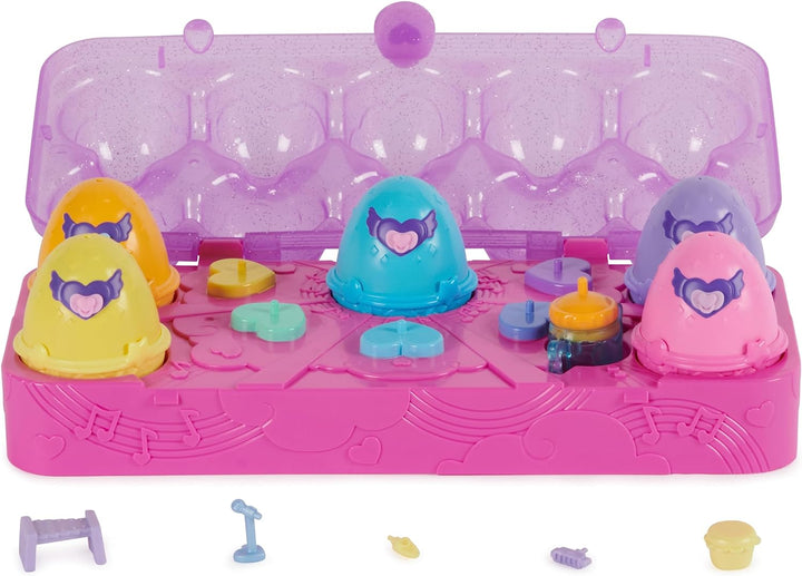 HATCHIMALS Alive, Egg Carton Toy with 5 Mini Figures in Self-Hatching Eggs, 11 Accessories