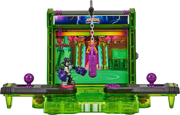 Legends of Akedo: Powerstorm Ultimate Battle Arena with Powerstriker Glitchblade and Shreddy Bear Warrior Figures