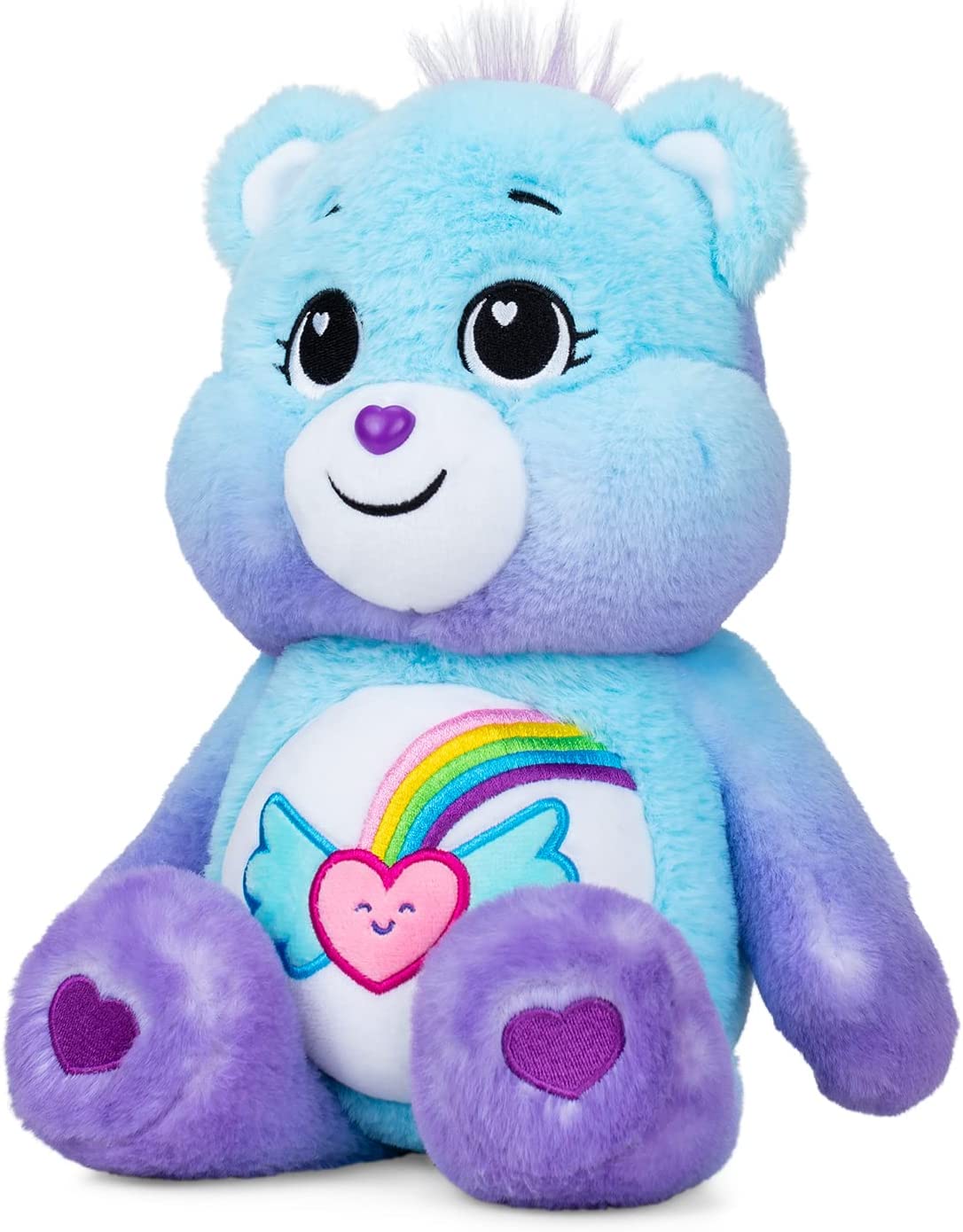 Care Bears Dream Bright Bear, 35 cm großes Plüschtier – optimistischer Charakter mit Heartwings-Abzeichen 3
