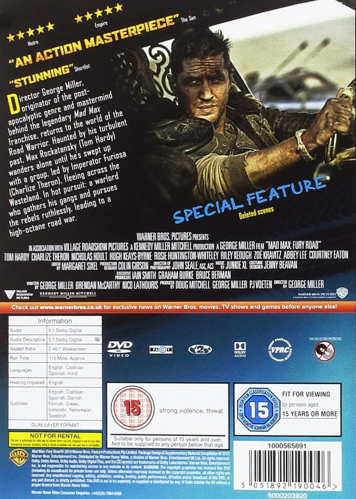 Mad Max: Fury Road [DVD] [2015]