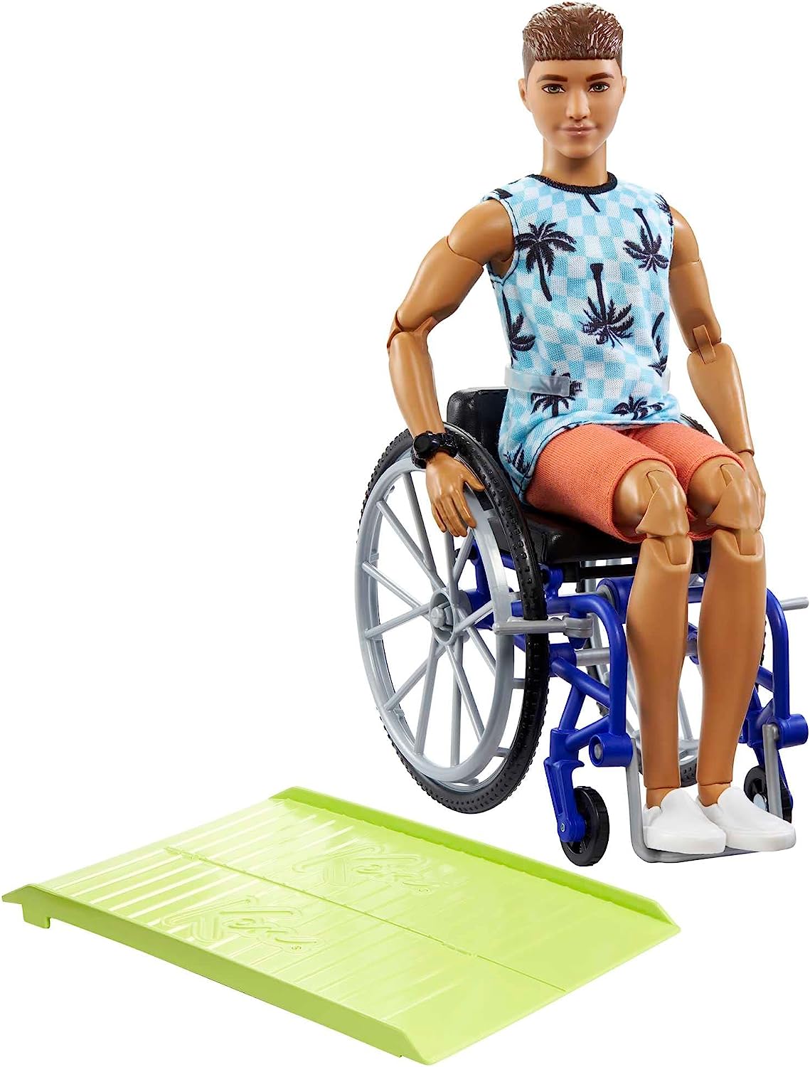 Ken Doll with Wheelchair & Ramp - Barbie Fashionistas Action Figure for Kids 3+