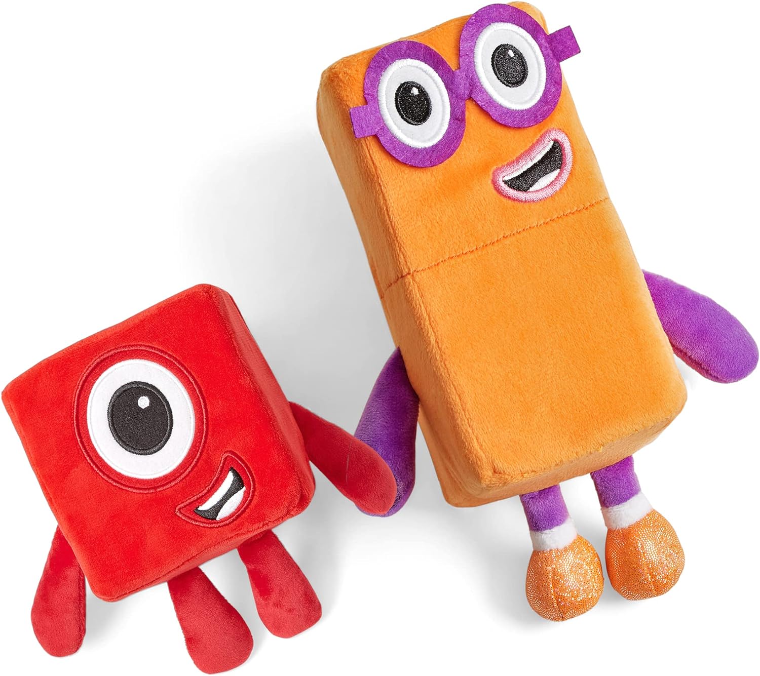 Numberblocks One and Two Playful Pals Plush Toys - Soft Tactile Stuffed Animals for Toddlers 18m+