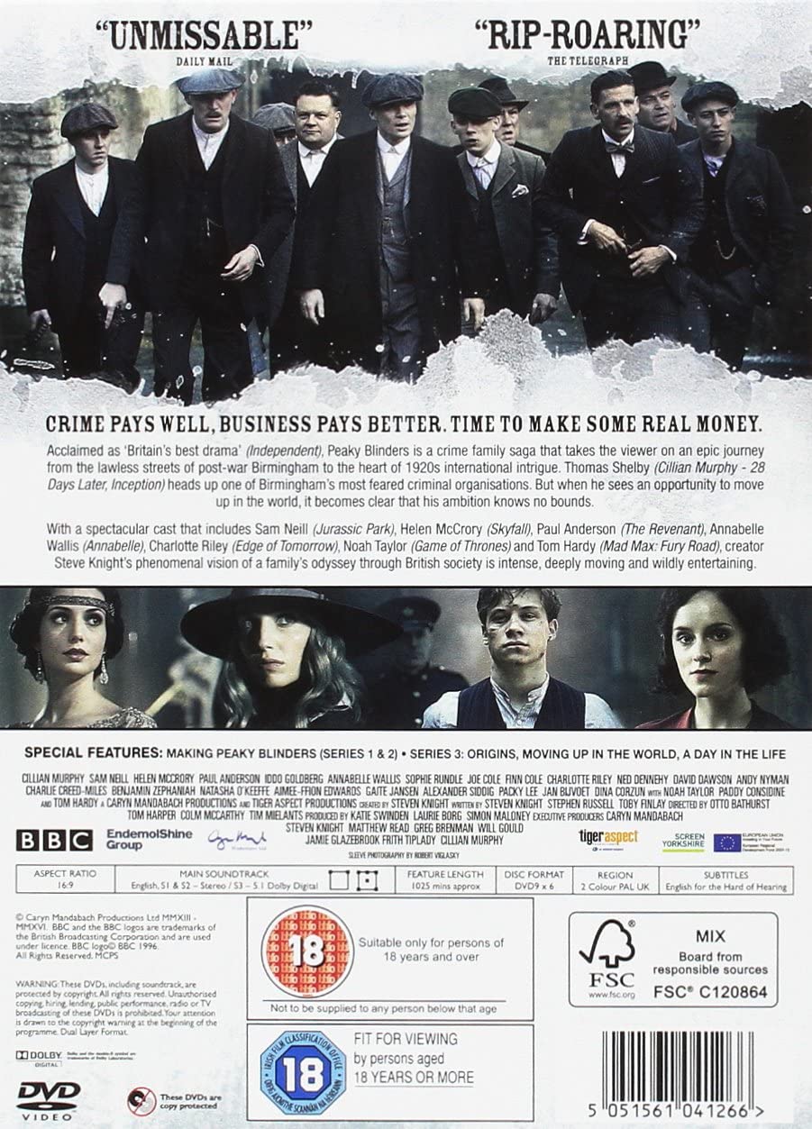 Peaky Blinders - Cofanetto Serie 1-3 [DVD] [2016]