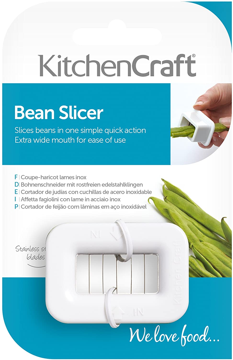 KitchenCraft Snijbonen Uitsteker 5,5 x 4 x 3 cm, Wit