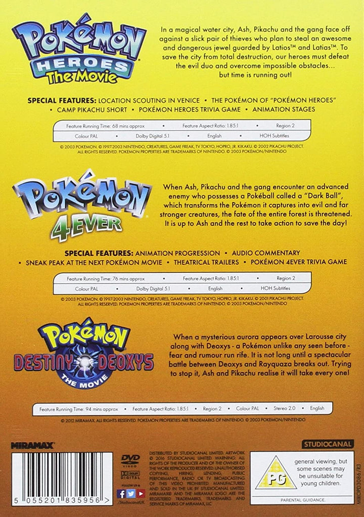 Pokemon Triple Movie Collection [DVD] [2017]