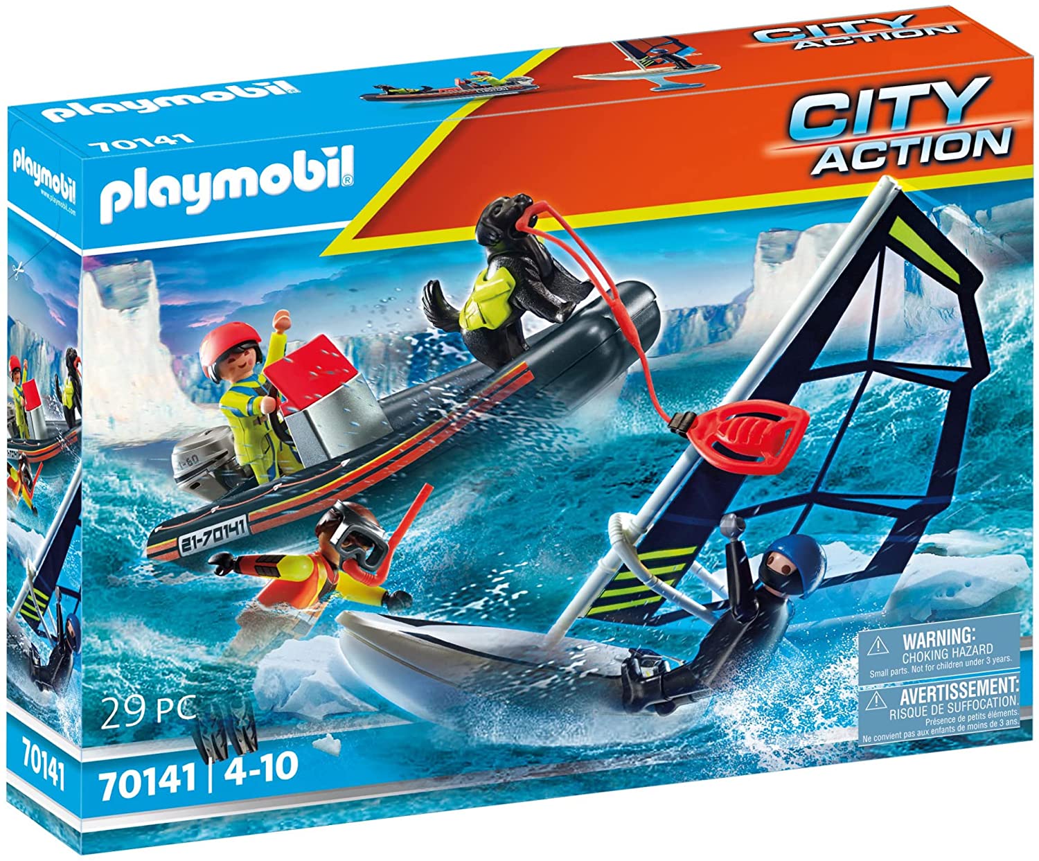 PLAYMOBIL City Action 70141 Sea Rescue: Water Rescue with Dog - Ages 4+