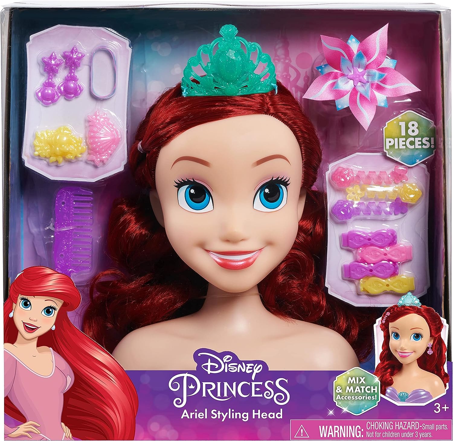 Just Play Disney Princess Arielle Styling-Kopf mit Zubehör 5
