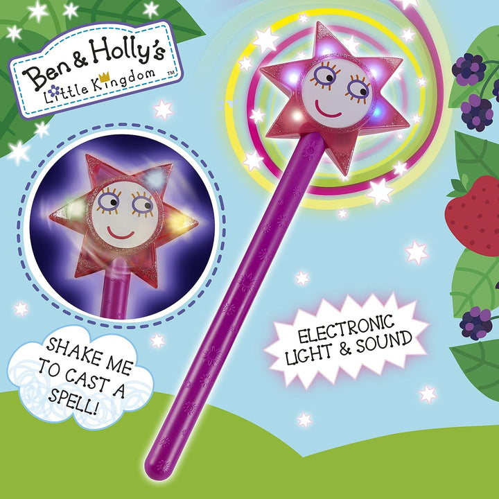 Ben & Holly Sparkle & Spell Wand - Interactive Light-Up Wand with Sounds & 3 Play Modes for Ages 3+