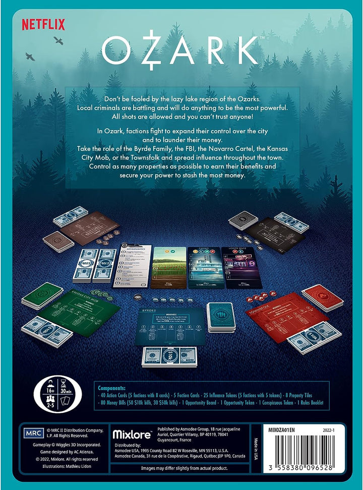 Mixlore | Ozark | Board Game | Ages 16+ | 2-5 Players | 30 Minutes Playing Time