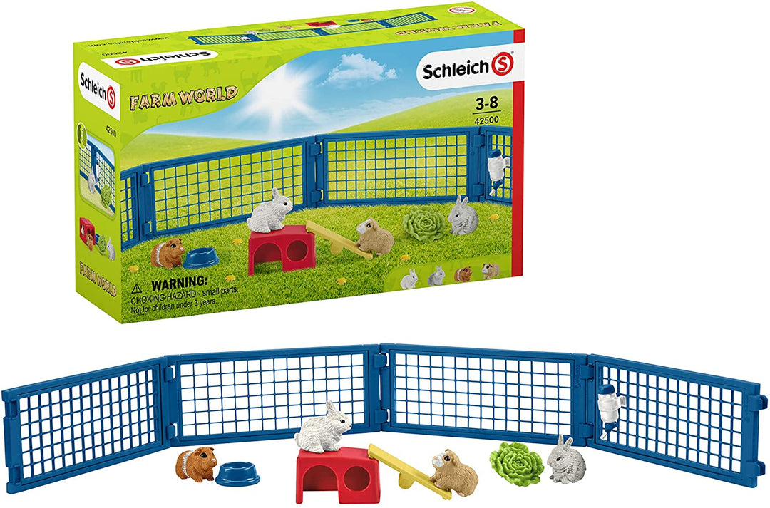 Schleich 42500 Gabbia per conigli e porcellini d&#39;India Farm World