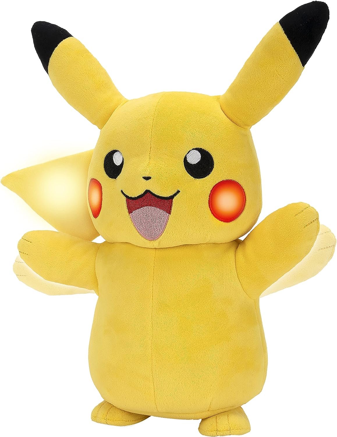 Pokémon Electric Charge Pikachu Plush - Interactive Light & Sound, 10-inch