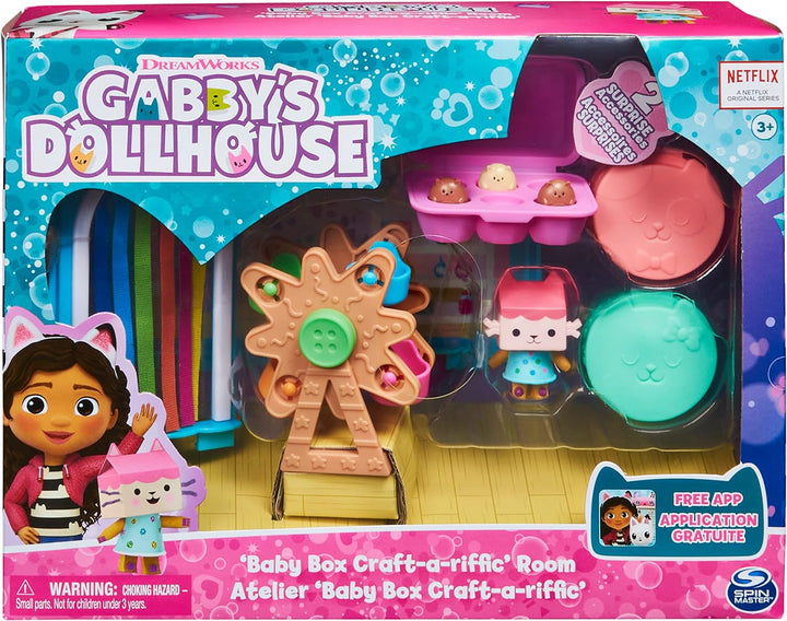 Gabby’s Dollhouse, Baby Box Craft-A-Riffic Room with Baby Box Cat Figure, Access
