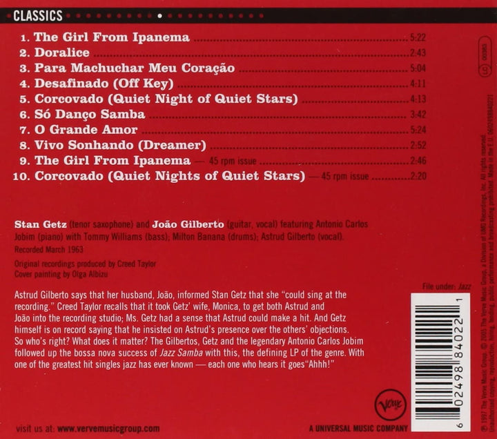 Getz/Gilberto - Stan Getz [Audio CD]