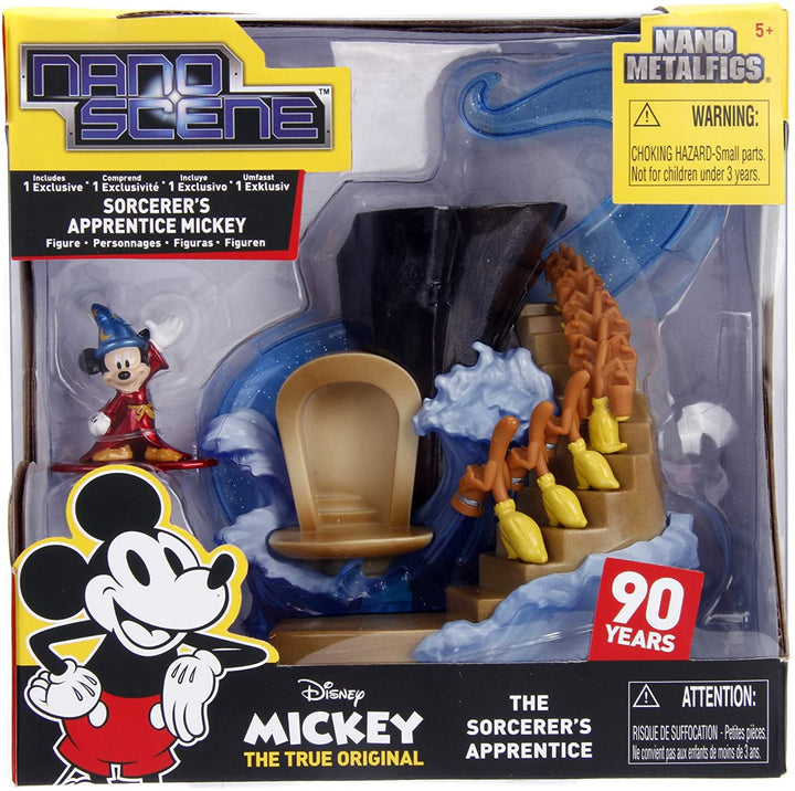 Jada JMF99984 Sorcerer's Apprentice Mickey Nano Metals Scene Mini Playset
