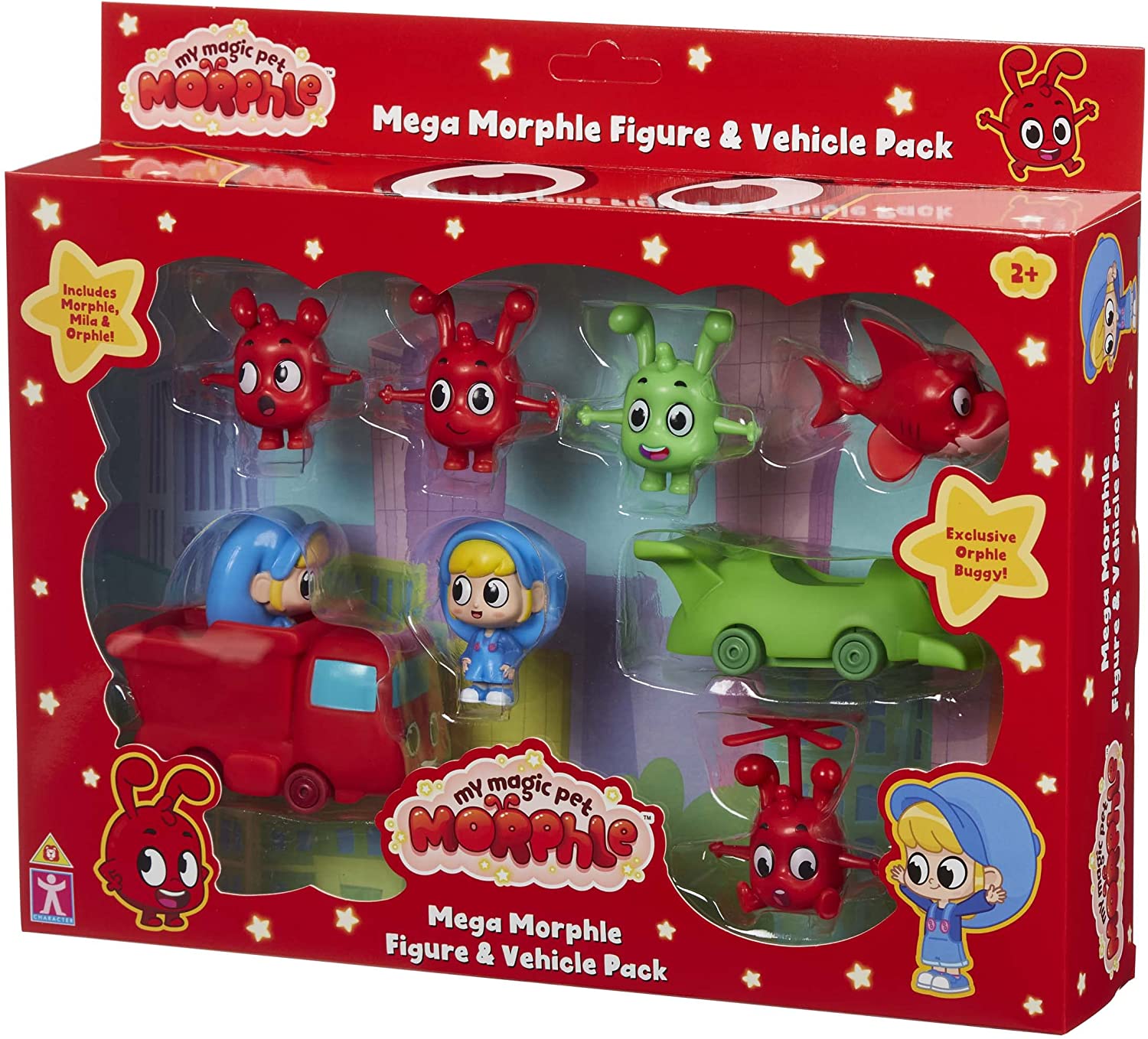 MEGA MORPHLE Figure and Vehicle Playset - 6-Piece Action Figures with Mini Vehicles for Toddlers