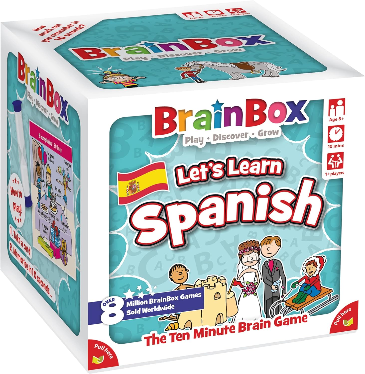 Brainbox Let's Learn Spanish-Kartenspiel für Kinder ab 8 Jahren | 1+ Spieler | 10 Minuten Spielzeit