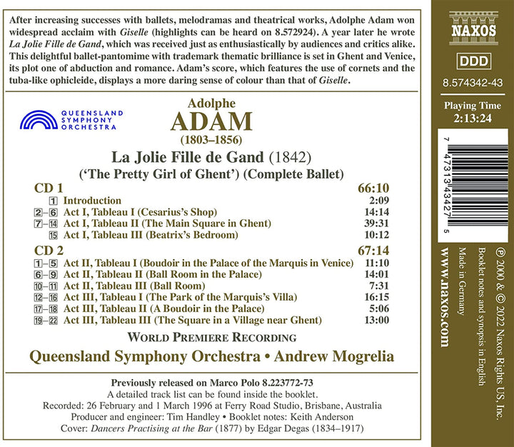 Queensland Symphony Orchestra - Adam: La Jolie Fille De Gand [Queensland Symphony Orchestra; Andrew Mogrelia] [N [Audio CD]