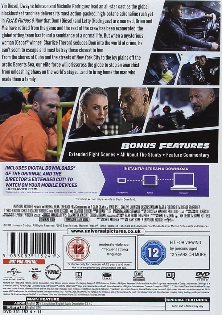 Fast and Furious 8 [DVD] [2017]