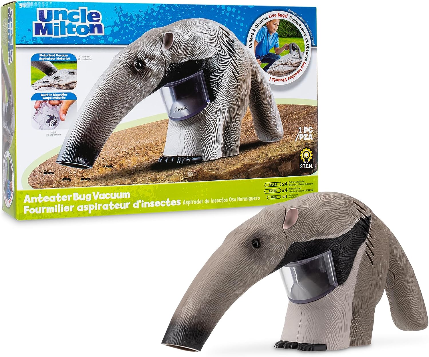 Uncle Milton Ant Eater Bug Vacuum - Educational Outdoor Insect Catcher for Kids 3+