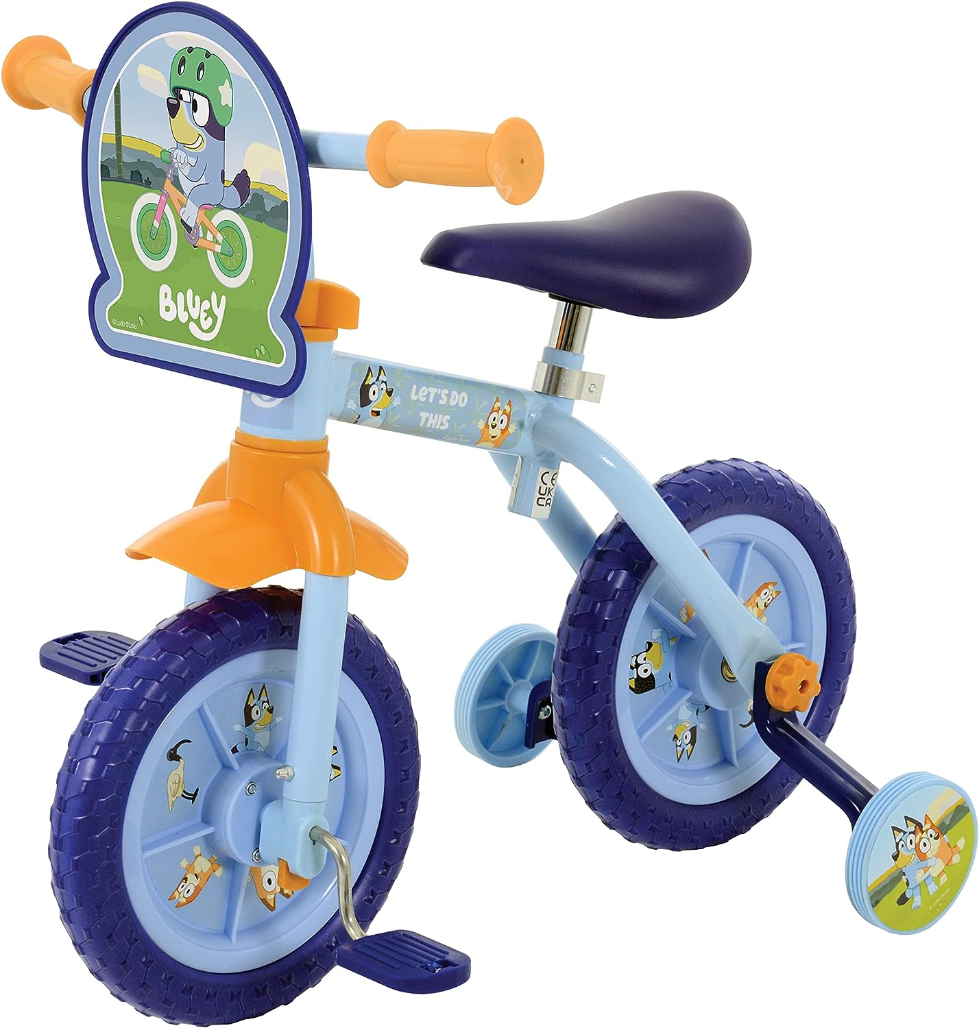 Bluey 2in1 10" Trainingsfahrrad – umwandelbares Lauf- und Tretfahrrad für Kinder 8