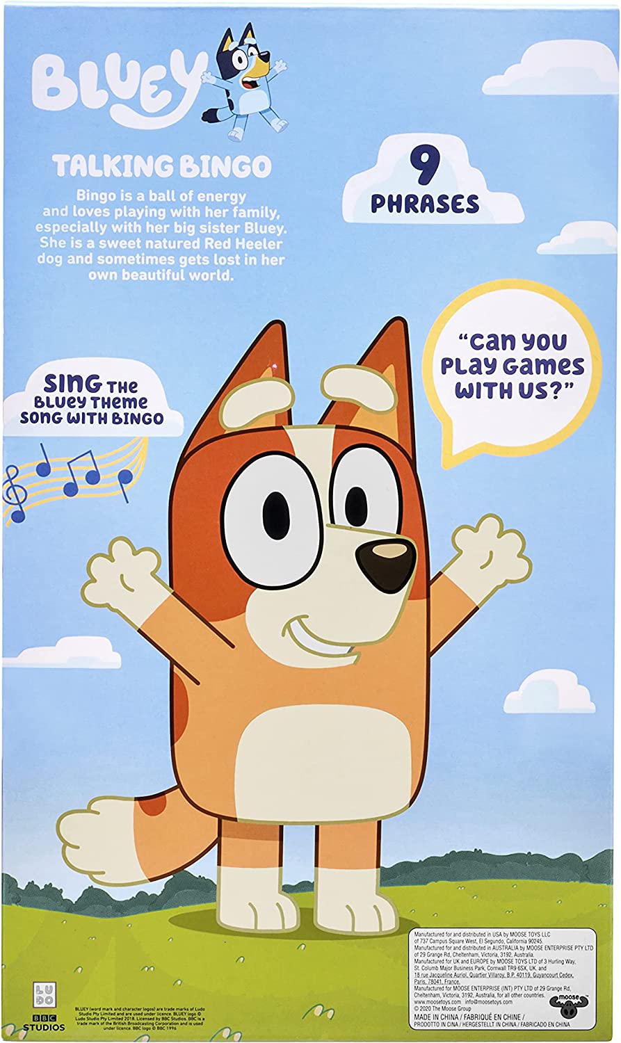 Talking Bingo 12" Plush - Interactive Sound Toy with Bluey Phrases & Theme Song 11