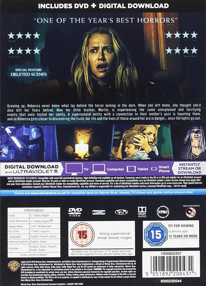 Lights Out [DVD] [Include download digitale] [2016]