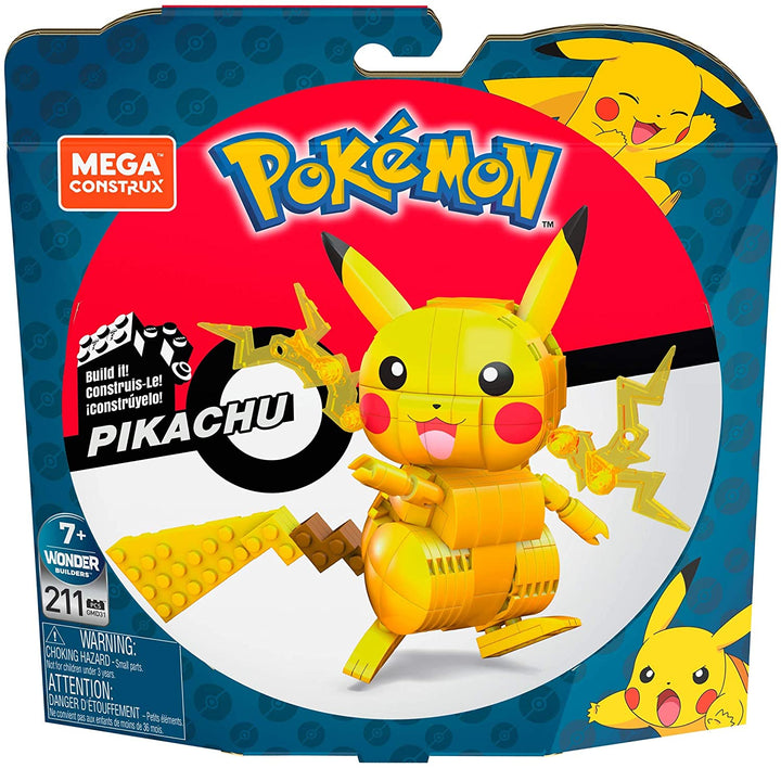 Mega Construx Pokemon Pikachu, Building Set Compatible Bricks - Toy Gift for Ages 10 and Up - GMD31