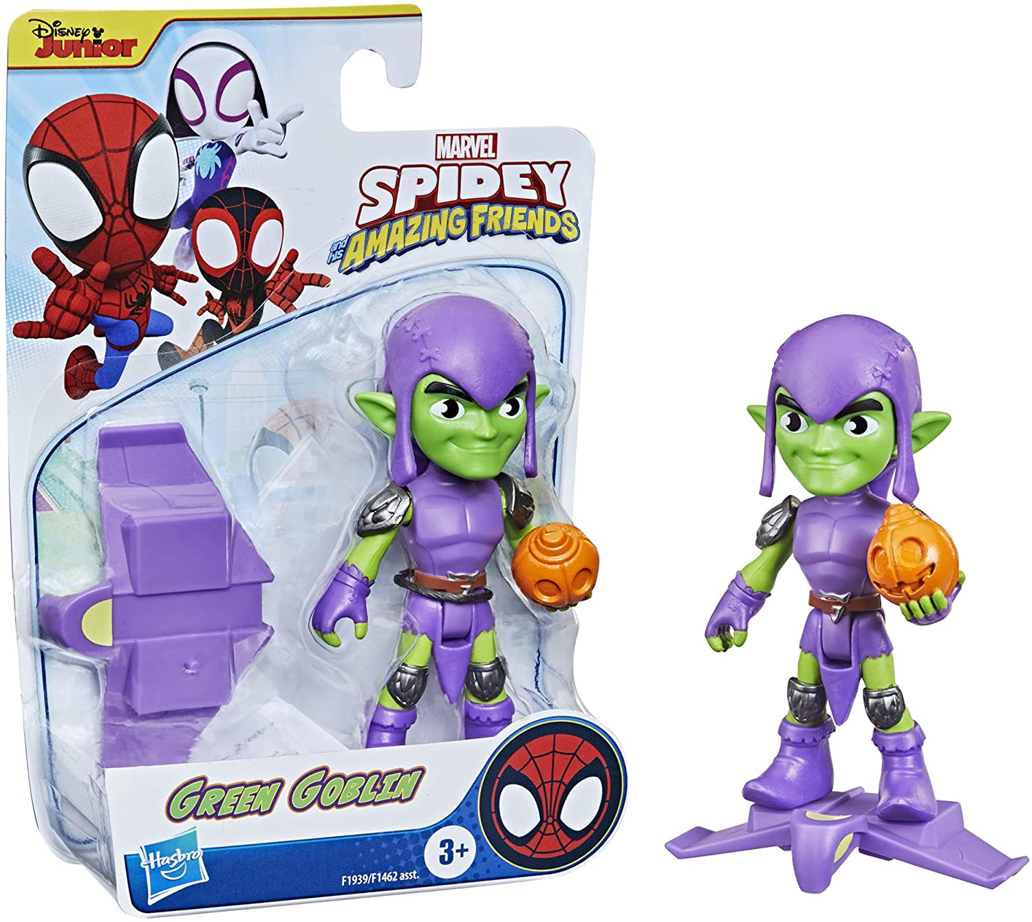 Hasbro Spidey and His Amazing Friends Green Goblin Action Figure with Glider - 10 cm Posable Marvel Toy, Ages 3+ 3