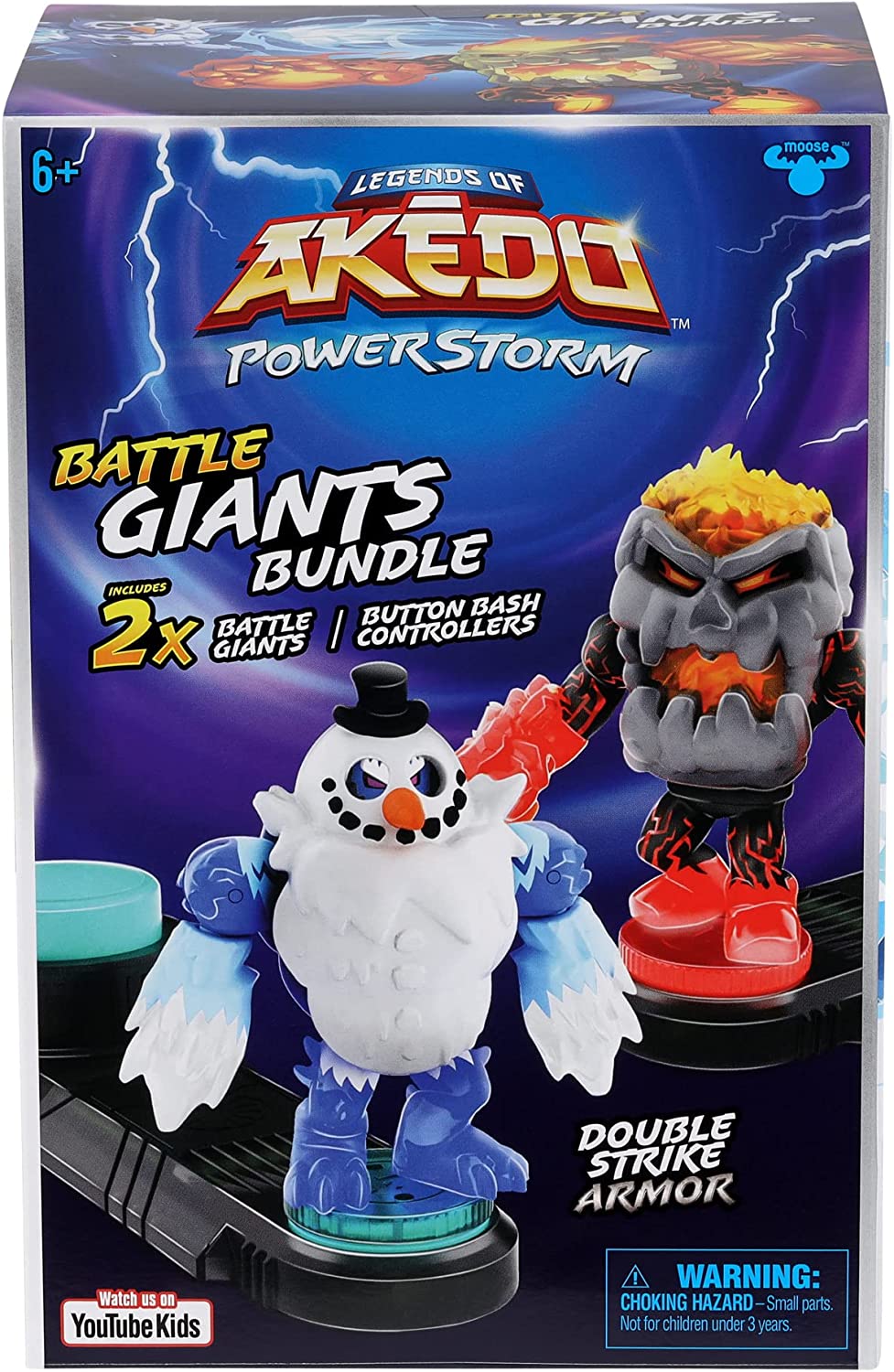 Legends of Akedo Powerstorm Battle Giants Bundle - Volcrag vs Shatterclaw with Double Strike Armor
