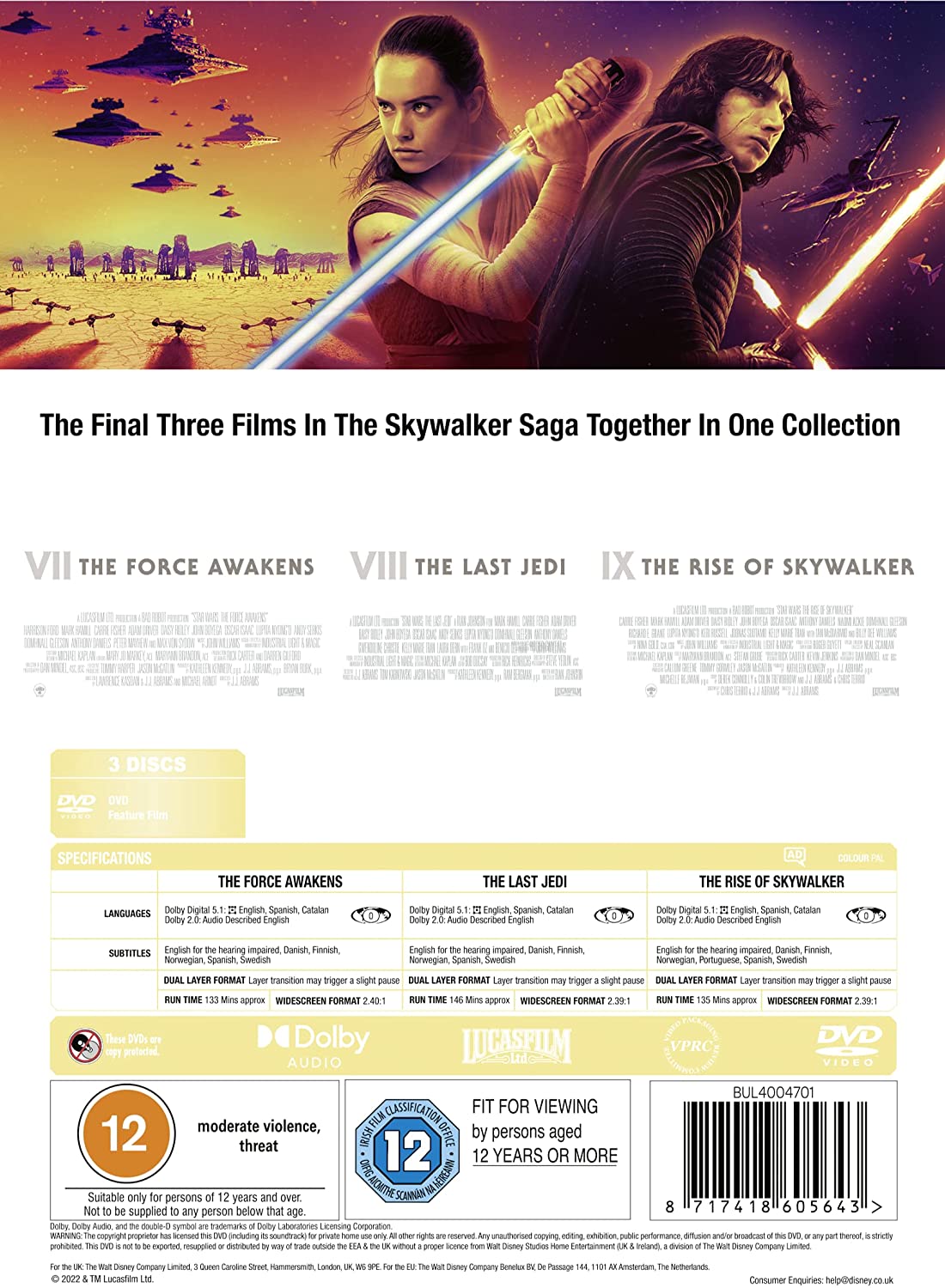 Star Wars Sequel Trilogy Box Set (Episodes 7-9) - DVD