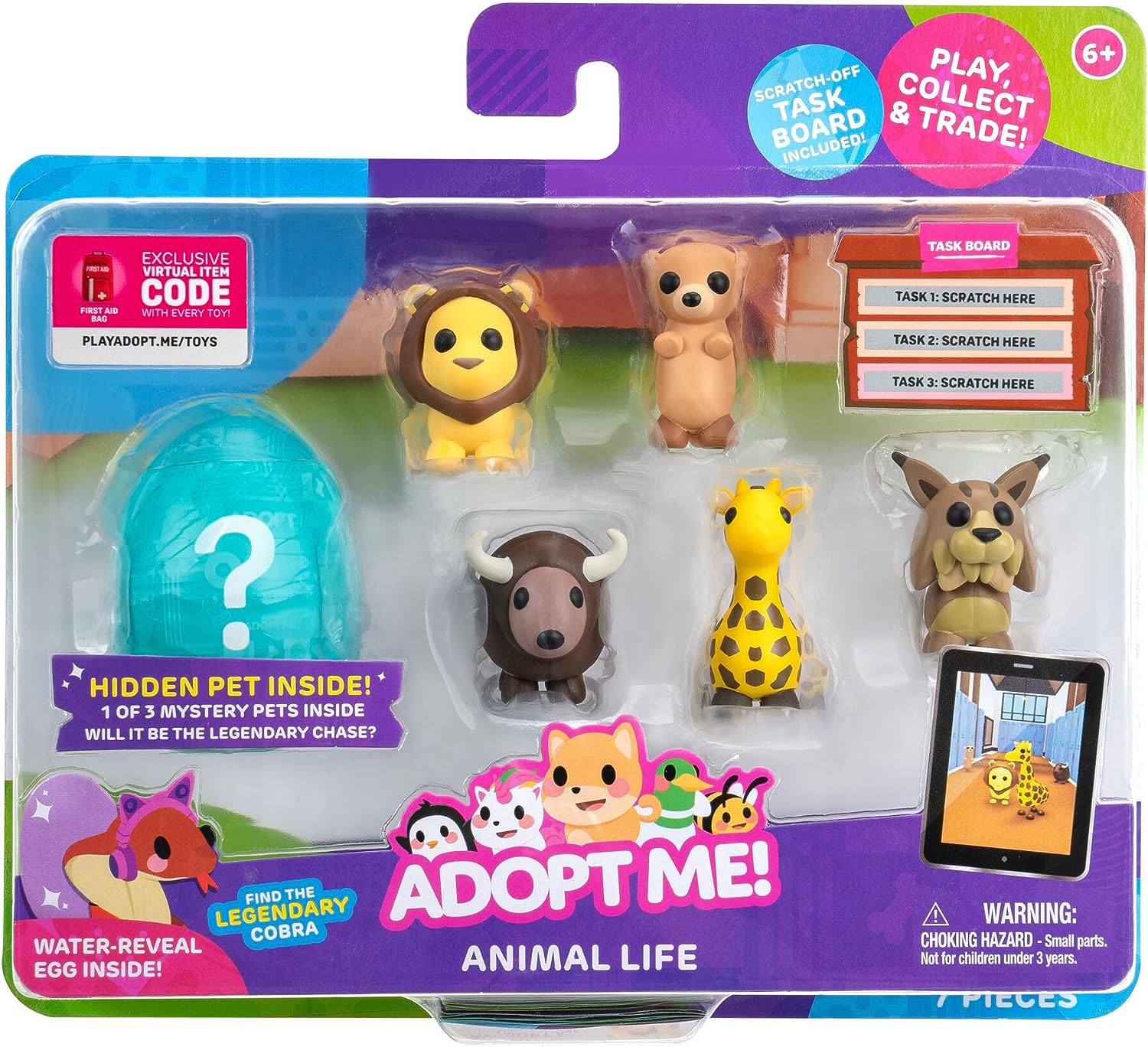 Adoptiere mich! Animal Life Multipack – Verstecktes geheimnisvolles Haustier mit virtuellem Code, 6 Sammelfiguren für Kinder ab 6 Jahren