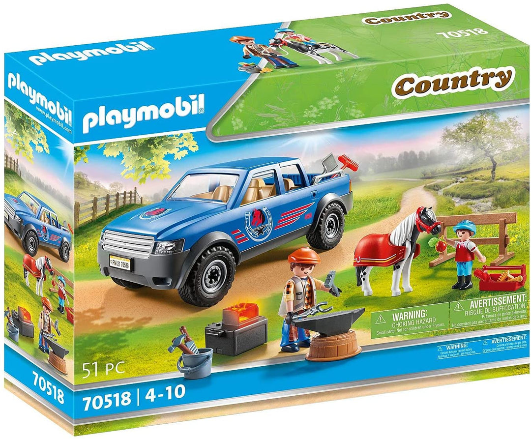 PLAYMOBIL Country 70518 Mobile Farrier, With light effect, For ages 4+