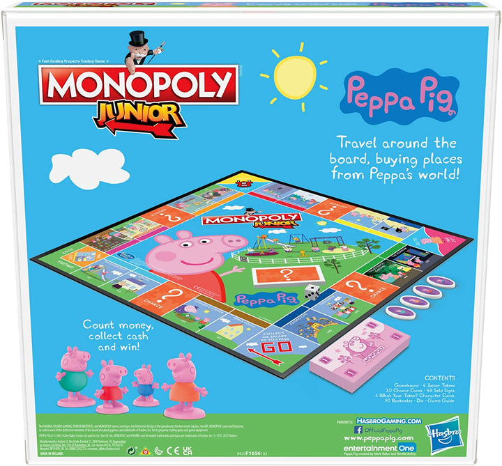 Monopoly Junior: Peppa Pig Edition gioco da tavolo per 2-4 giocatori