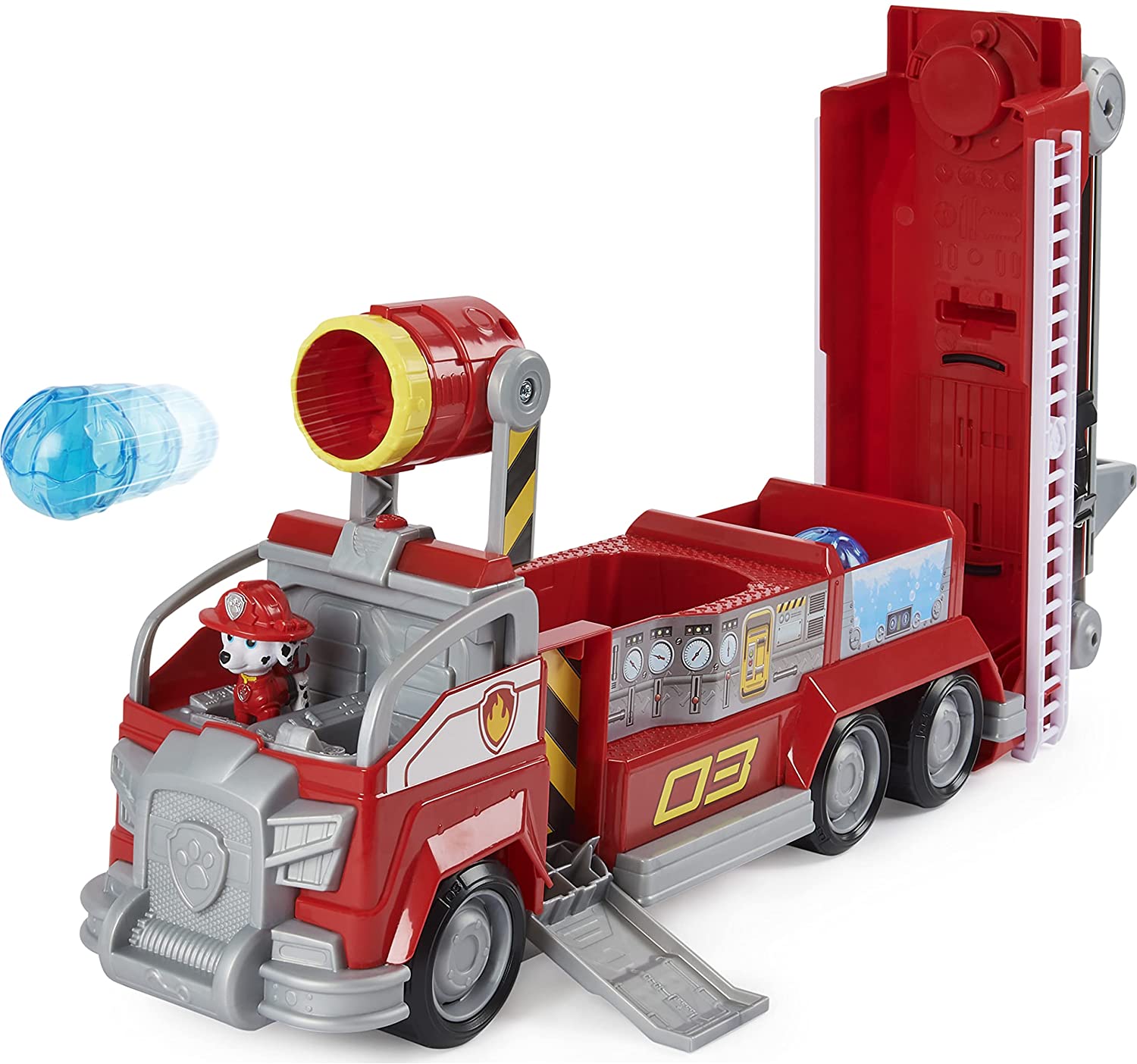 PAW Patrol Marshalls verwandelbares Movie City Feuerwehrauto – Feuerwehrauto-Spielset mit Lichtern, Geräuschen und Actionfigur für Kinder ab 3 Jahren 3