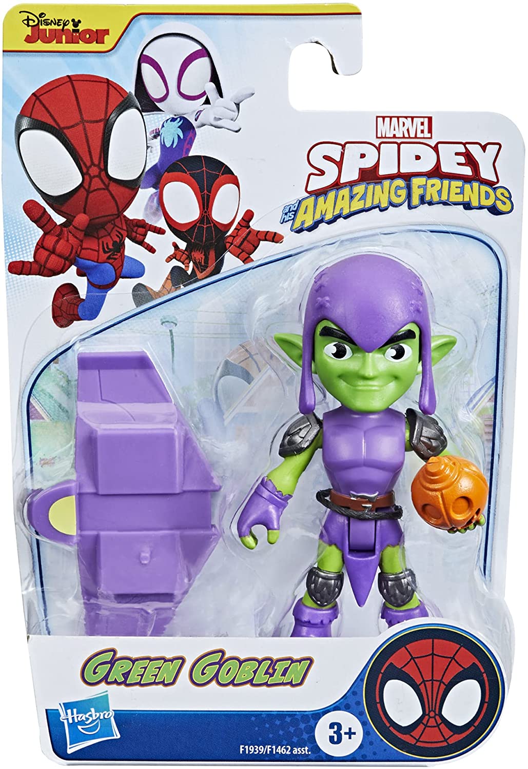 Hasbro Spidey and His Amazing Friends Green Goblin Action Figure with Glider - 10 cm Posable Marvel Toy, Ages 3+ 4
