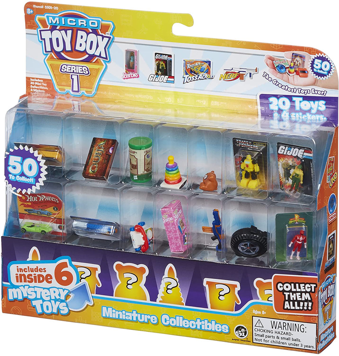 Micro Toybox Collectibles 20 pack- Styles Vary mini toys to collect, swap, display with surprise toys inside 5101-20