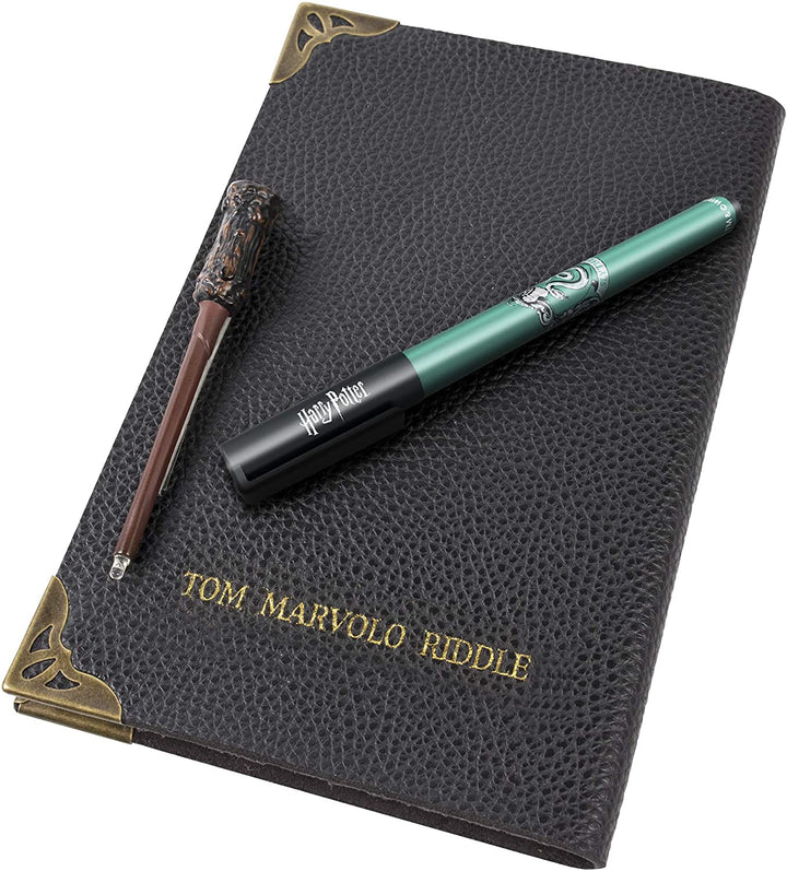 ¡Guau! Stuff Collection Cuaderno diario de Harry Potter Tom Riddle, bolígrafo de la casa Slytherin y varita UV