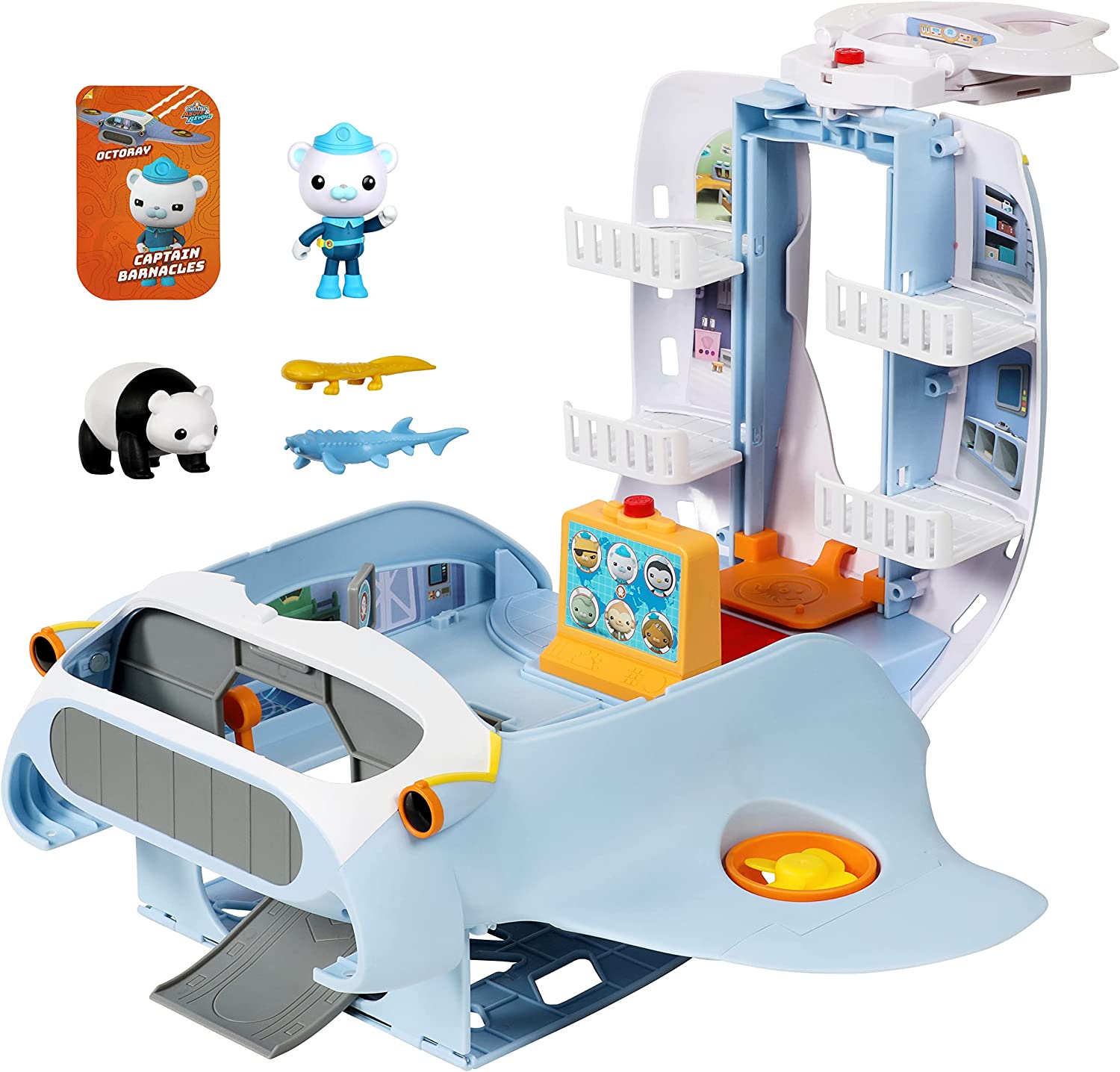Octonauts Octoray Transforming Playset with Lights & Sounds - 7-Piece Set with Captain Barnacles Figure 4