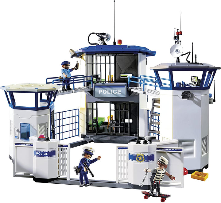 Playmobil City Action 6919 Comisaría de policía con prisión y toma de huellas dactilares, para niños de 4 años