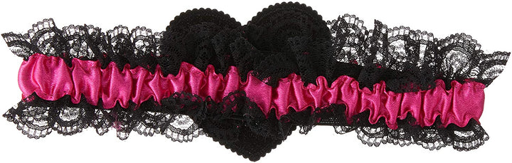Smiffys Bride To Be Garter con pizzo - Nero/Rosa