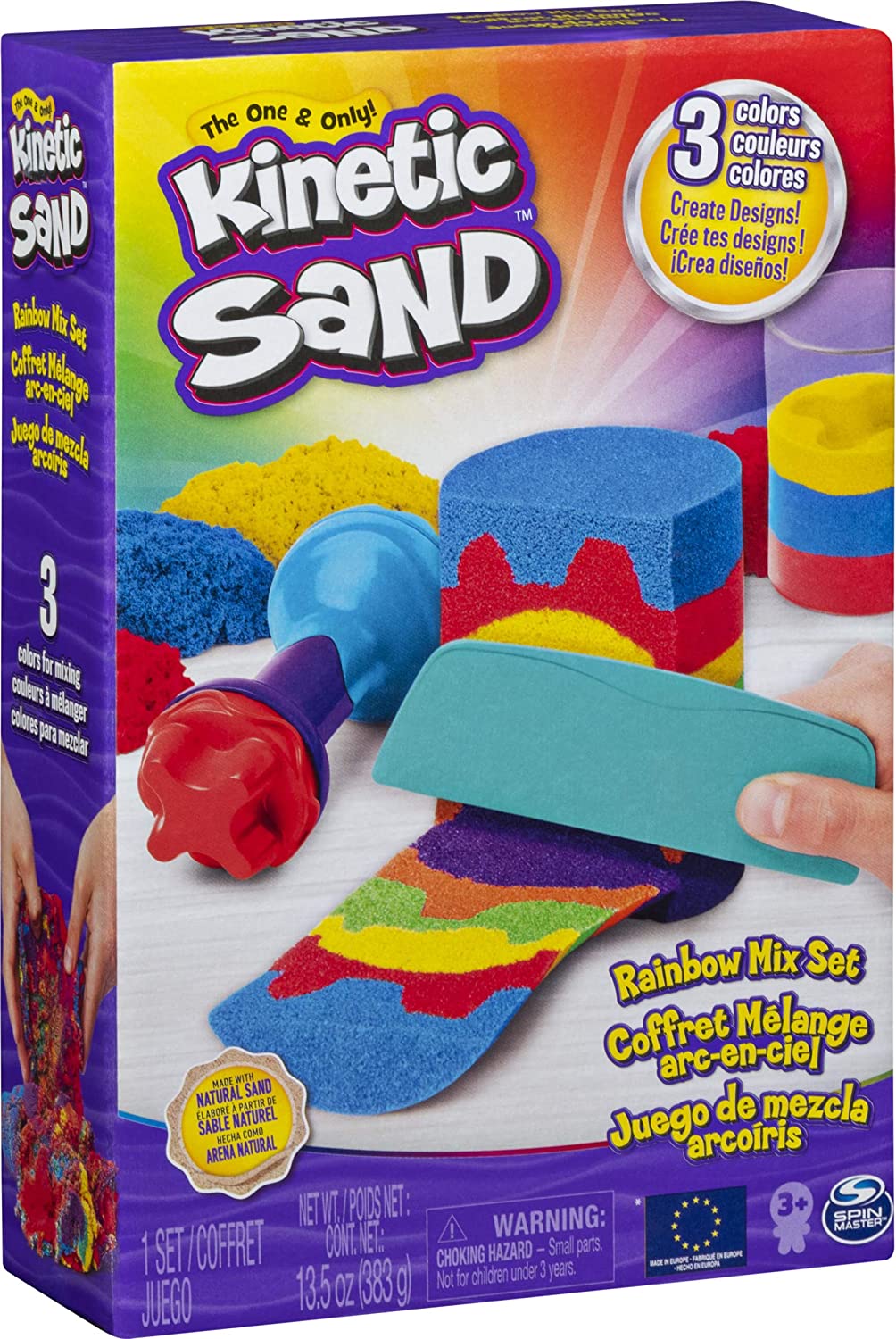 Kinetic Sand Rainbow Mix Set met 3 kleuren Kinetic Sand (382g)