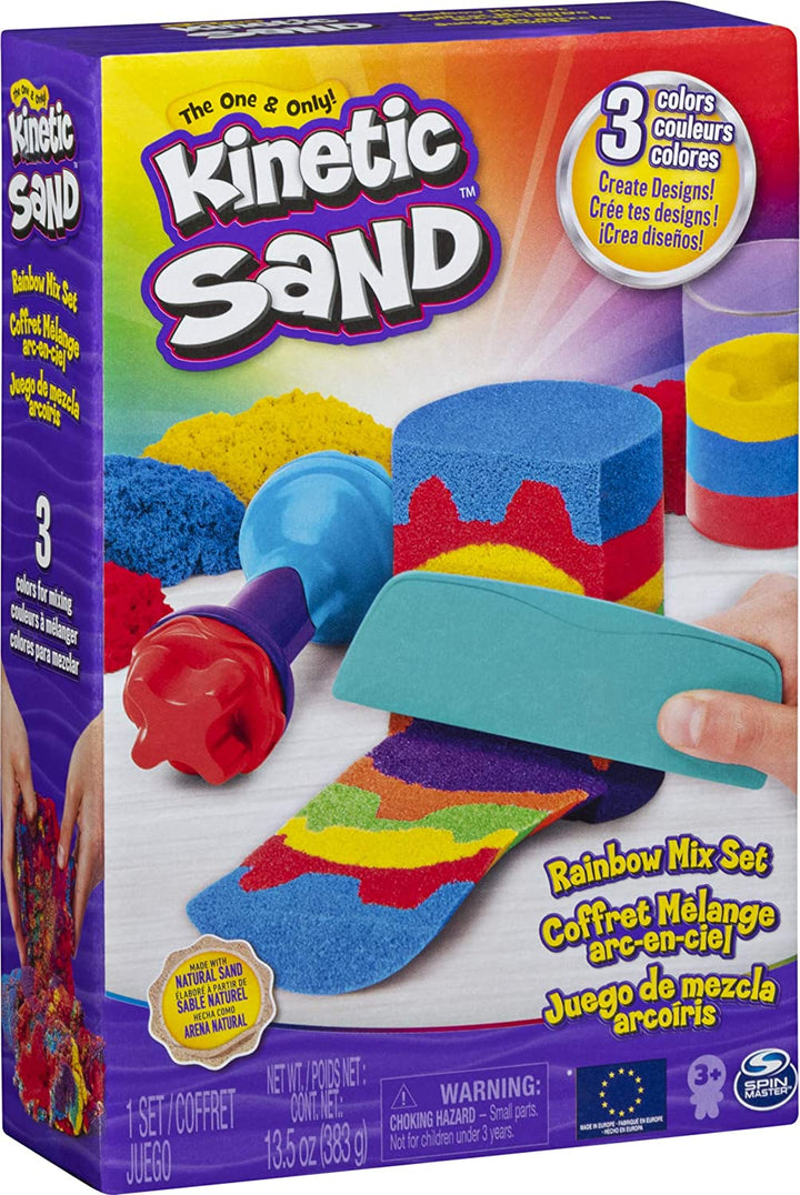 Kinetic Sand Rainbow Mix Set met 3 kleuren Kinetic Sand (382g)