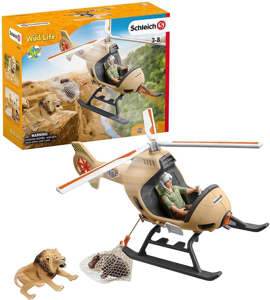 Schleich 42476 Elicottero da salvataggio per animali Wild Life