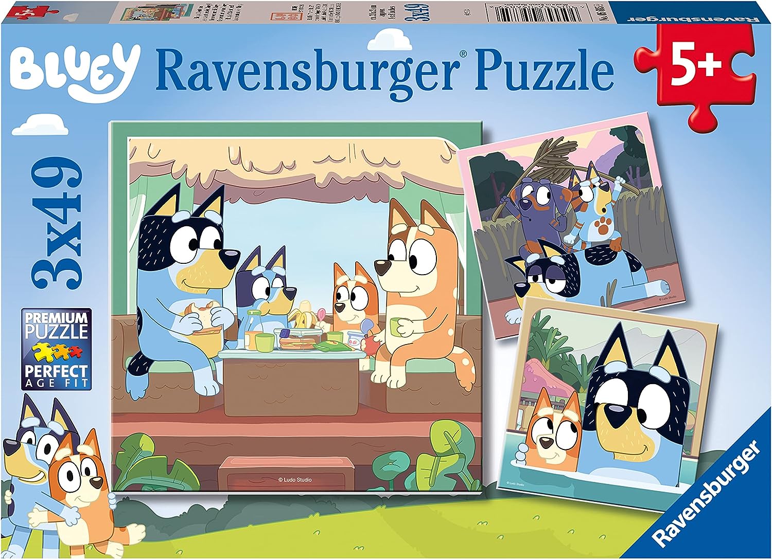 Ravensburger Bluey 3x 49-Piece Jigsaw Puzzles - Educational Kids Puzzles for Ages 5+